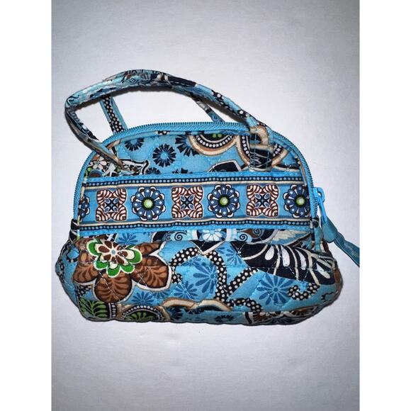 Vera Bradley Audrey Bali Blue Small Zip Around Top Handle Bag - Picture 4 of 6